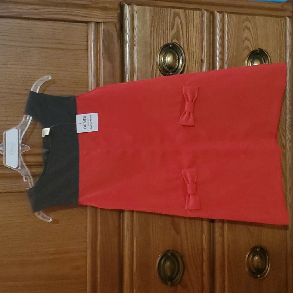 Girls sleeveless gray and red dress size 6Y